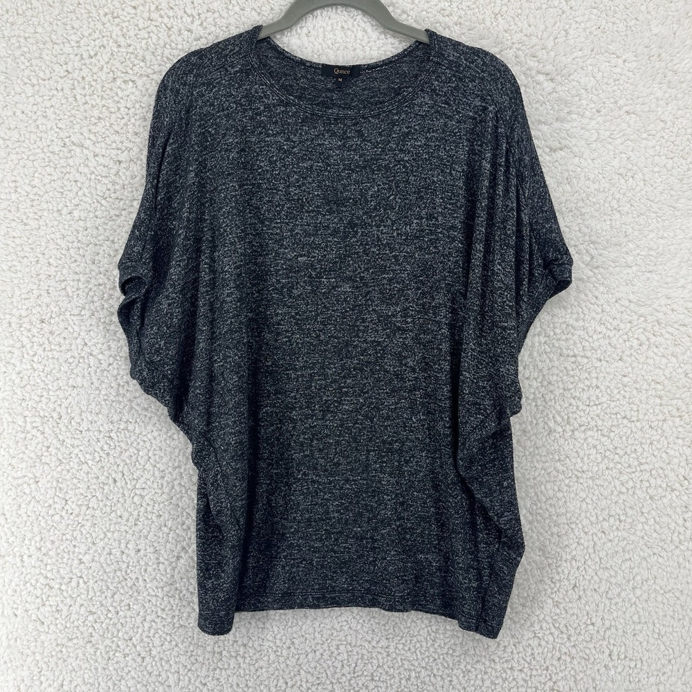 Quince Women's Brushed Short Sleeve Lounge Tee Charcoal Size Medium Dolman